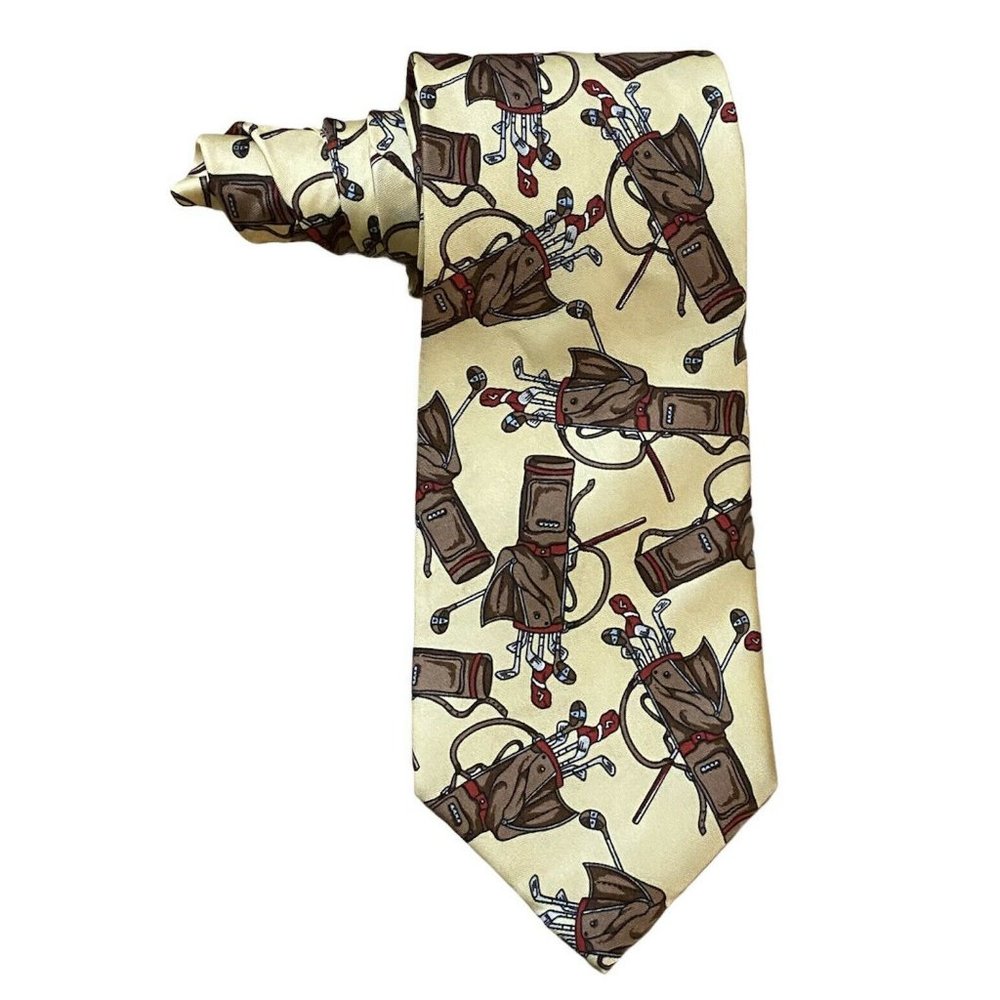 Golf Bags Clubs Alynn Men's Necktie Multi Color‎ 100% Silk